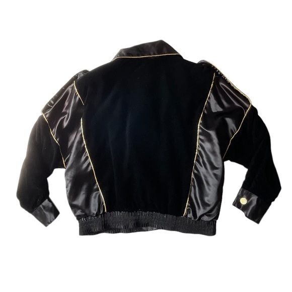 Vintage 80’s 90’s Velvet Satin Steampunk Military Style Jacket Gold Women’s Med - Picture 7 of 7